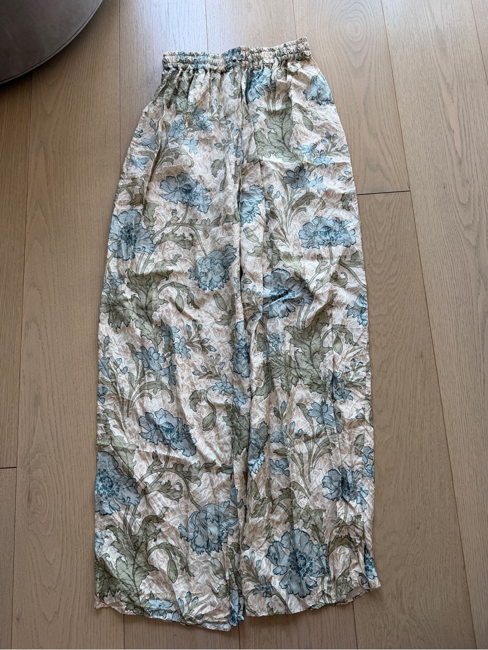 Flowing Floral Swim Coverup Maxi Skirt - Blue & Green